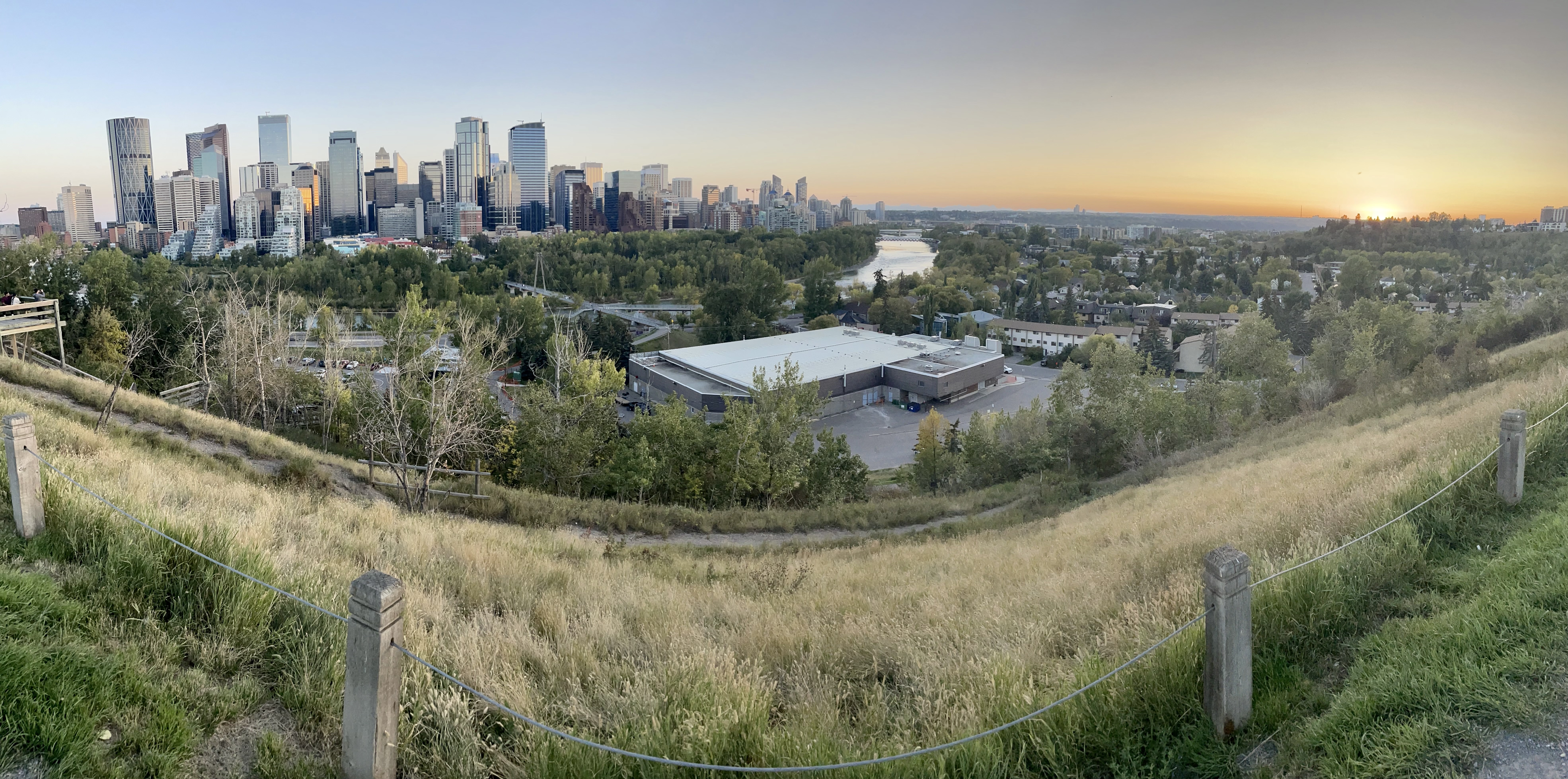 panorama ondergaande zon Calgary