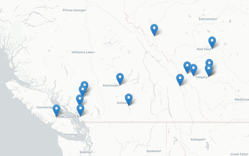 kaartje overnachtingen canada