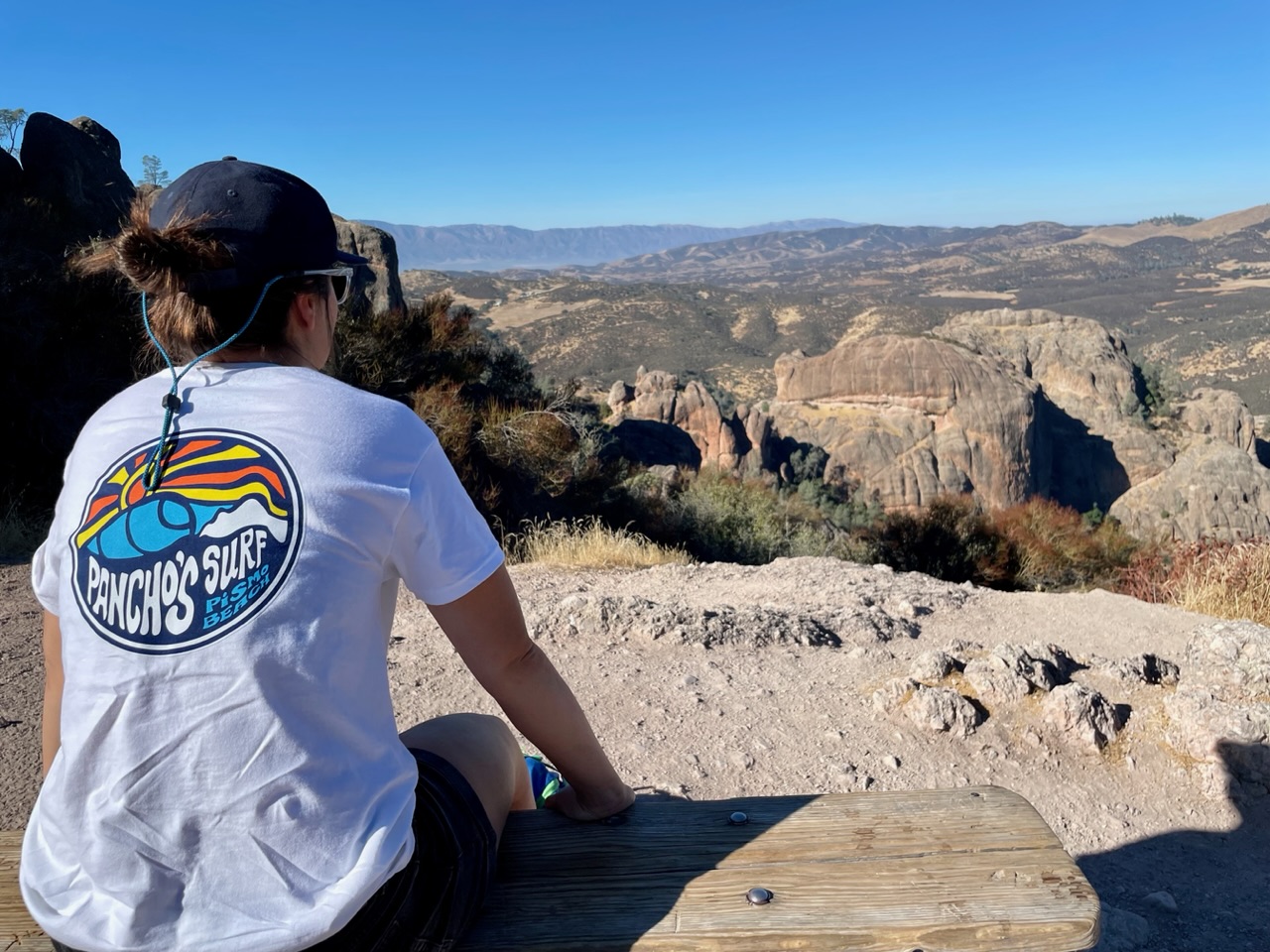 Toots kijkt uit over pinnacles