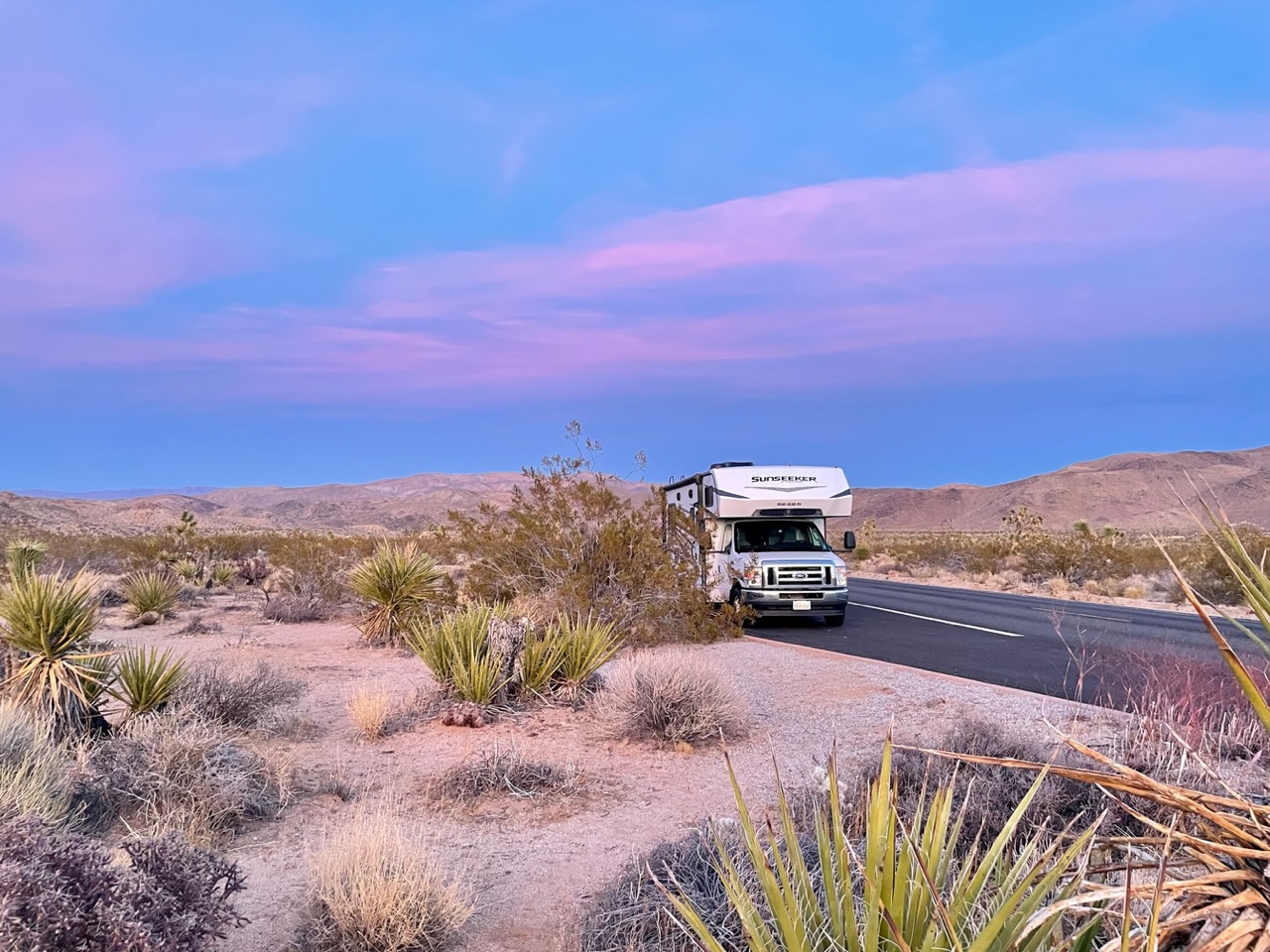 zonsondergang camper